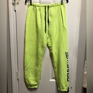 Pink Sweatpants Neon Yellow Size Medium